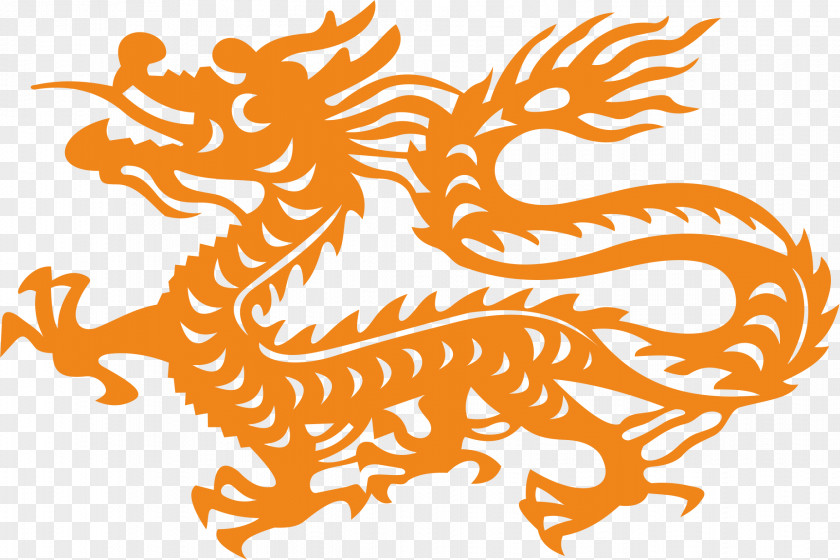 Paper-cut Dragon Chinese New Year Clip Art PNG