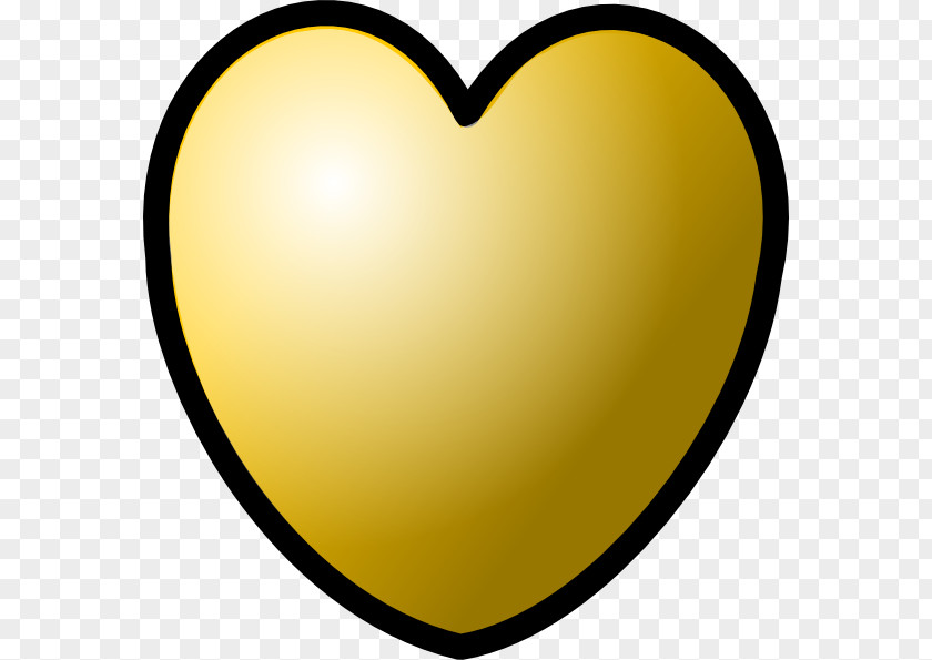 Gold Heart Drawing Clip Art PNG