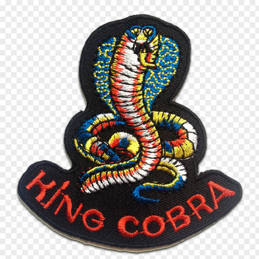 King Cobra Embroidered Patch Motorcycle Club Color Biker Blue PNG