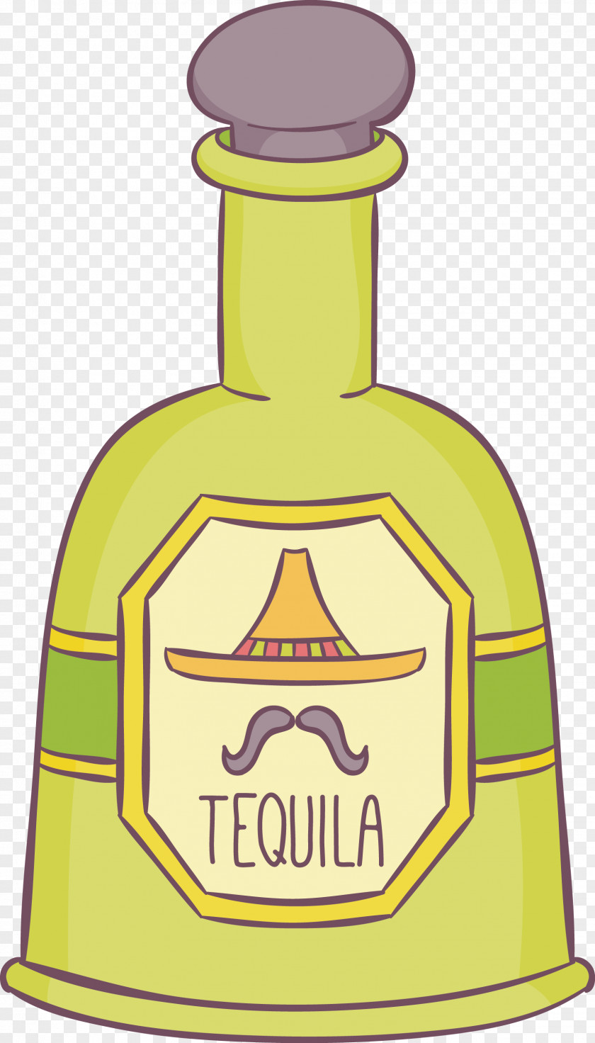 Vector Hand-painted Bottle Tequila Alcoholic Drink PNG