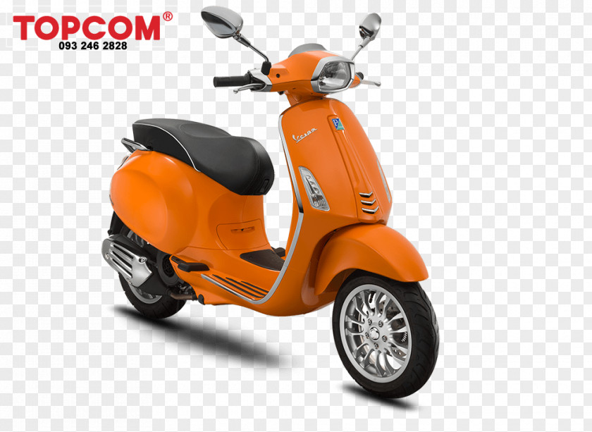 Orange Vespa GTS Piaggio Sprint Motorcycle PNG