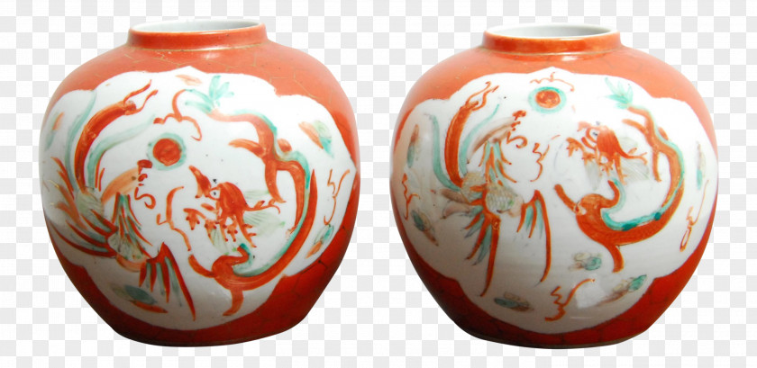 Hand-painted Pomegranate Vase Ceramic Pottery Urn PNG