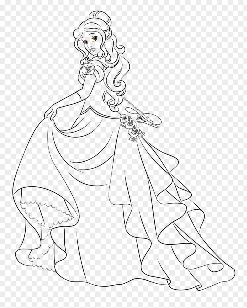 Dachshund Christmas Line Art Belle Rapunzel Ariel Elsa PNG