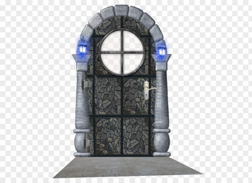 Blue Stone Gate Door Clip Art PNG