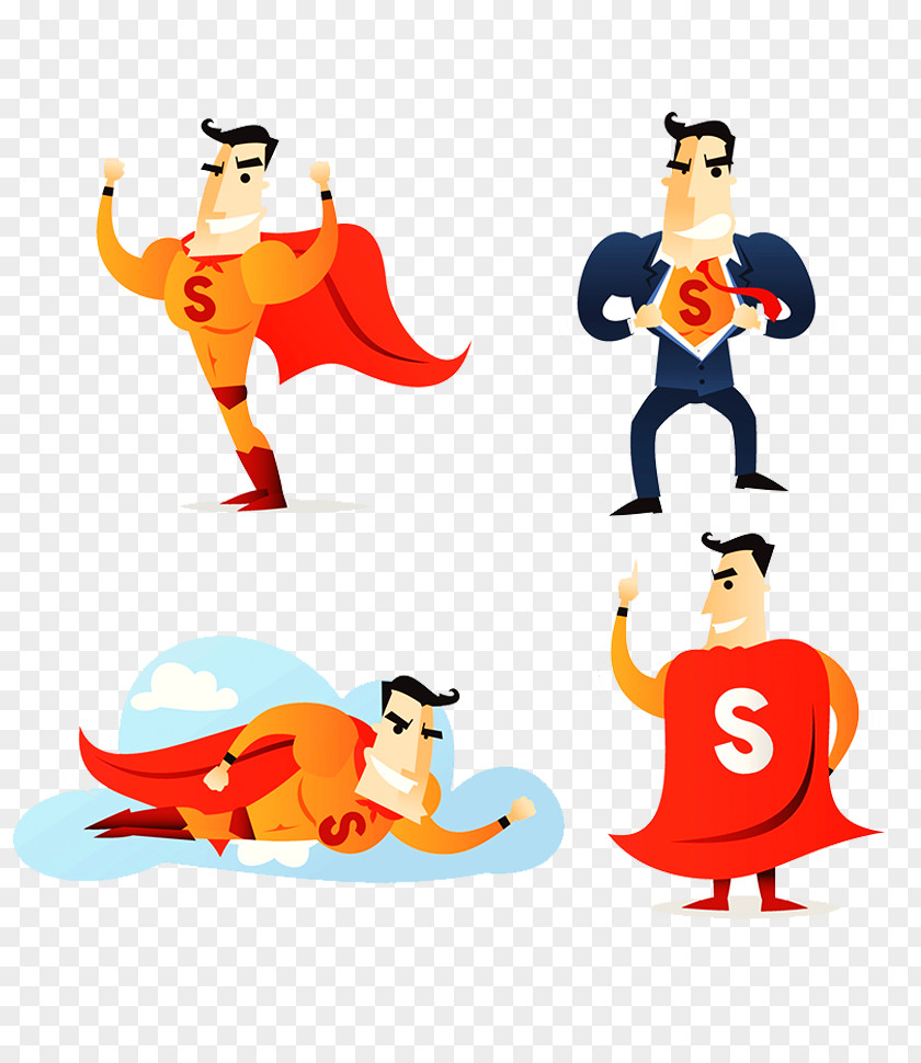 Cartoon Superman Clark Kent Superhero Character PNG
