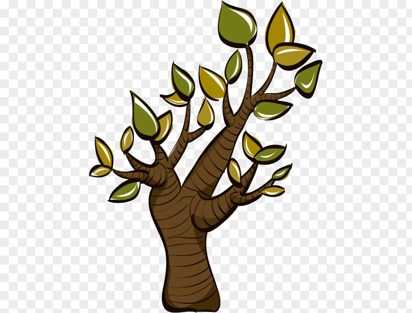 Cartoon Tree Material Illustration PNG