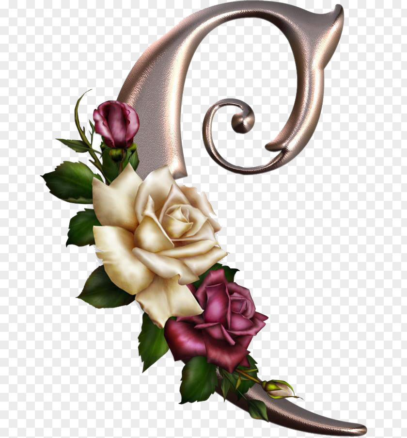 Lettering Alphabet Flower Rose Initial V PNG