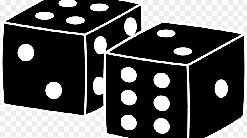 Dice Monopoly Yahtzee Board Game Clip Art Black & White PNG