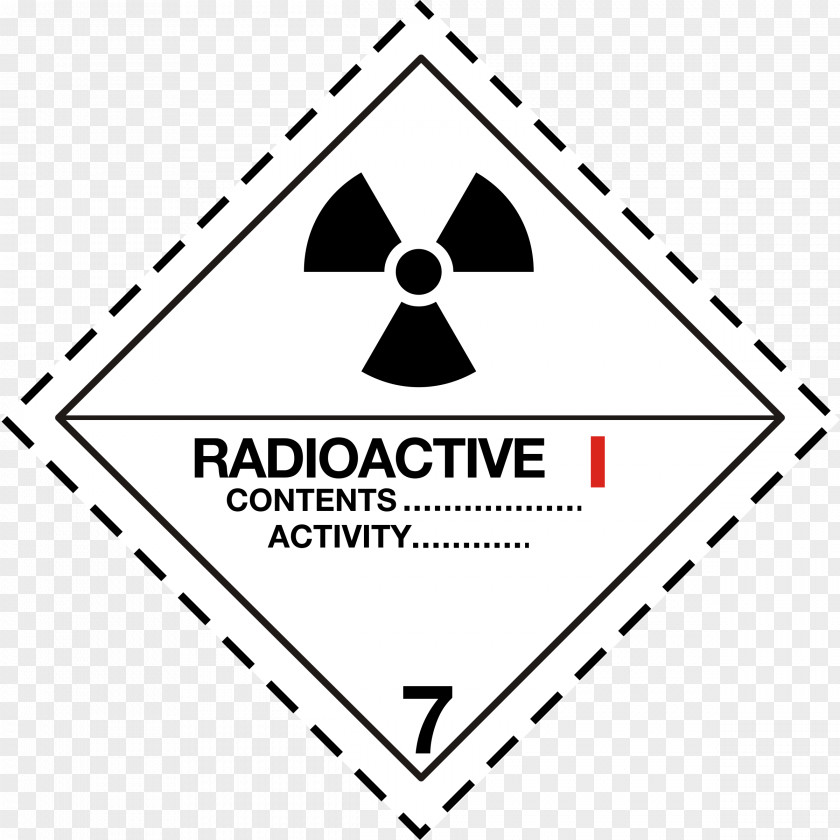 High Voltage ADR Dangerous Goods Transport HAZMAT Class 7 Radioactive Substances Placard PNG