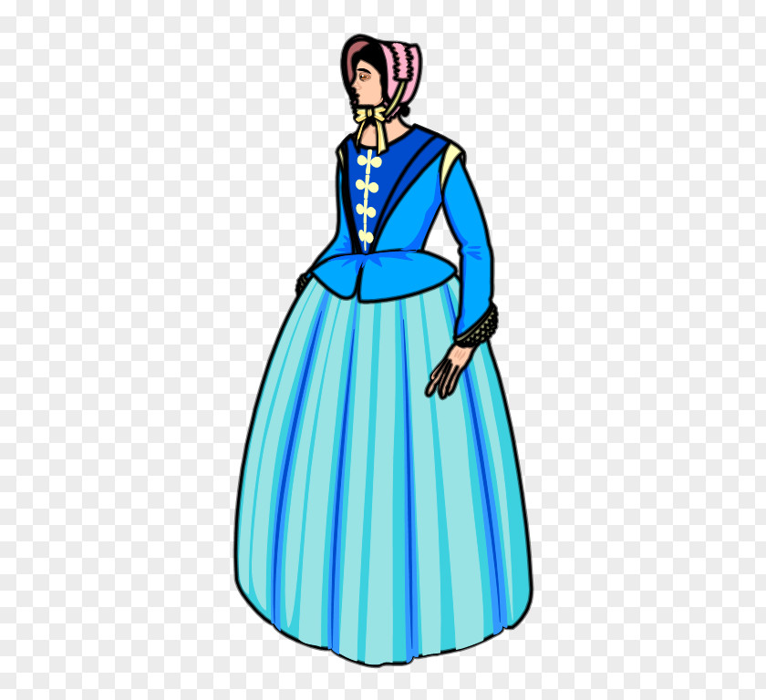 Victorian Woman Clip Art Gown Costume Design Illustration PNG
