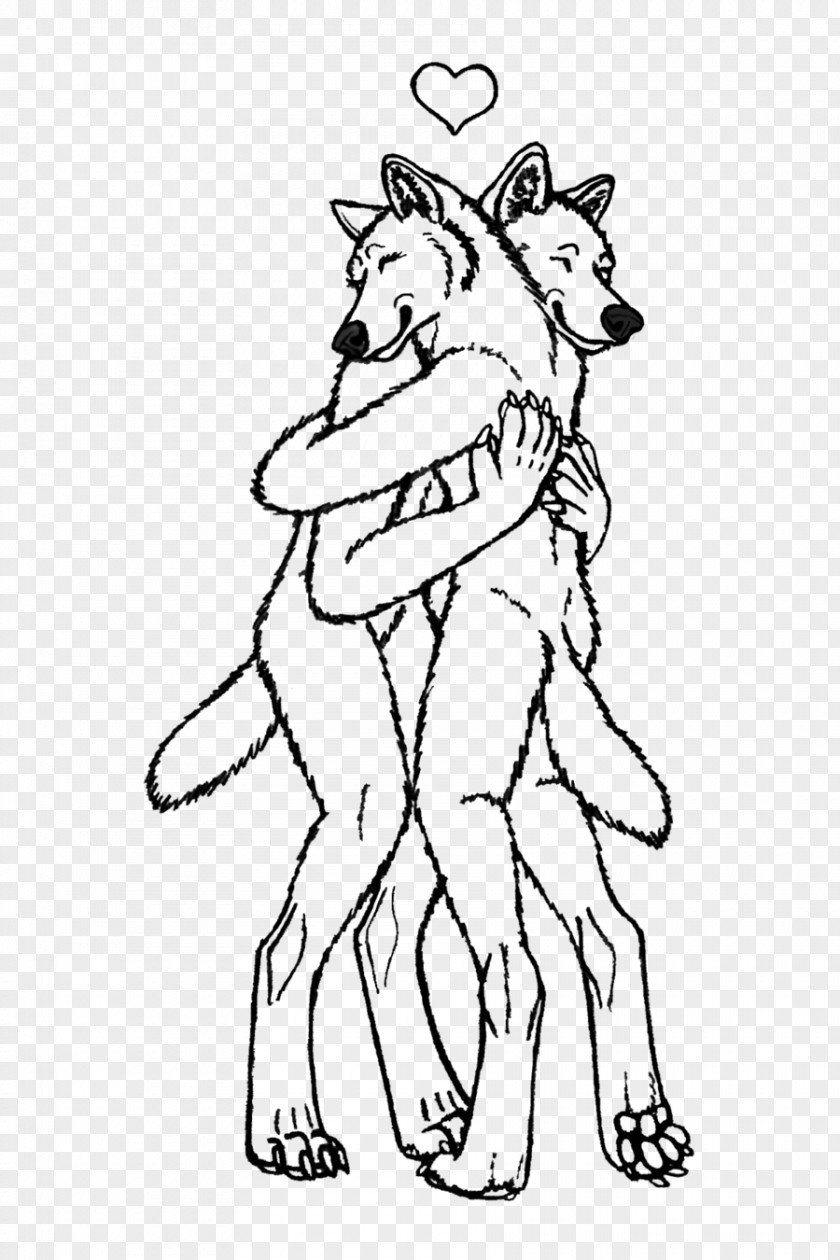 Werewolf Drawing Line Art Furry Fandom Hug PNG