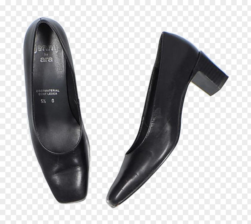 Black Leather Shoes High-heeled Shoe PNG