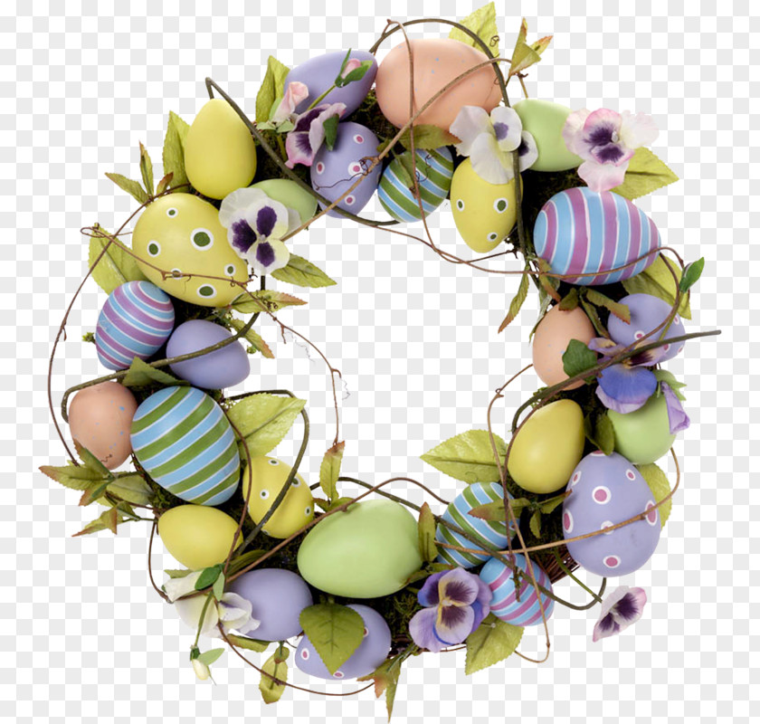 Physical Circle Easter Bunny Holiday Garland Wreath PNG