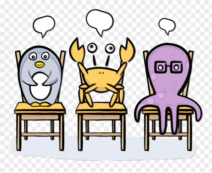 Conversation Table Furniture Cartoon Chair Line Clip Art PNG