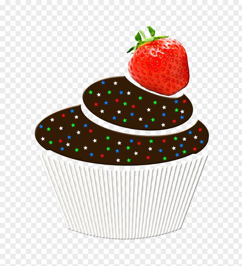 Chocolate Strawberry Dessert Pie Muffin Cupcake PNG