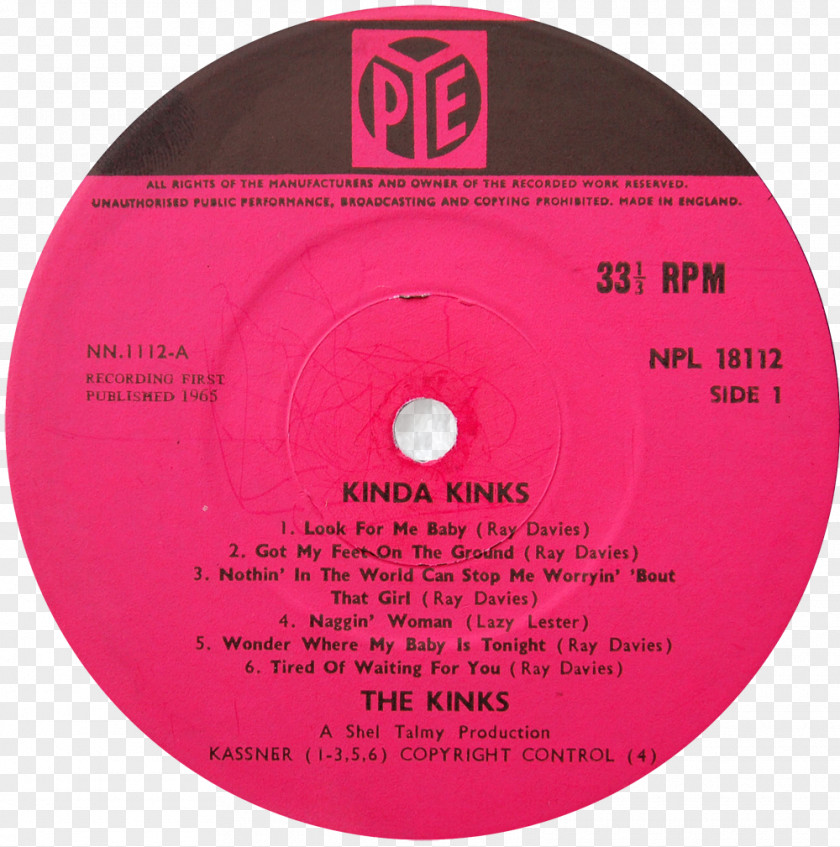 Record Label PRT Records The Kinks Something I've Got To Tell You Album Phonograph PNG