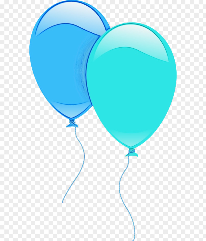 Party Supply Aqua Watercolor Balloon PNG