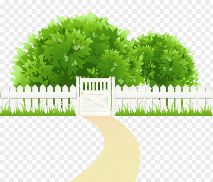 Path With Fence And Trees Transparent Clipart Clipping Clip Art PNG