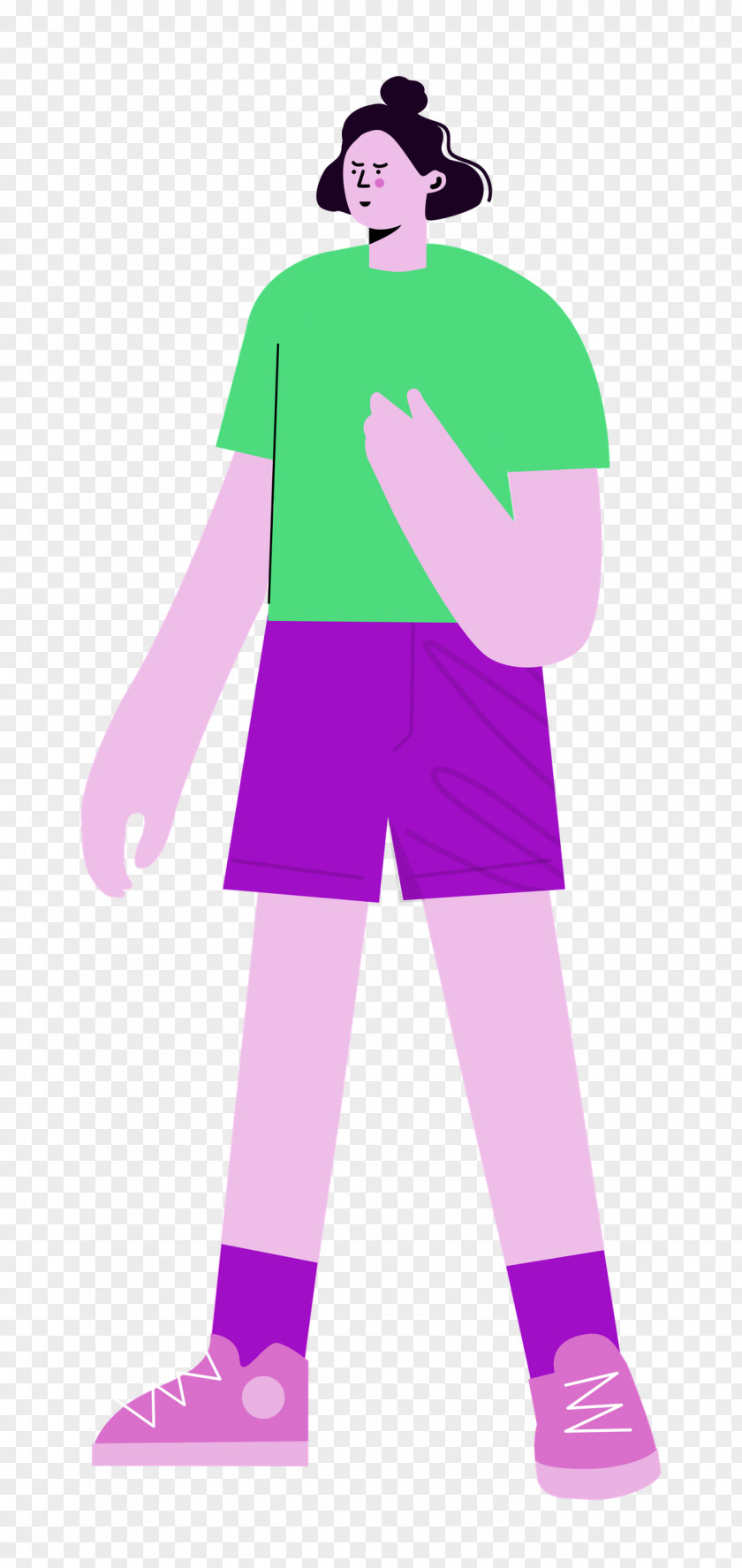 Standing Shorts Woman PNG