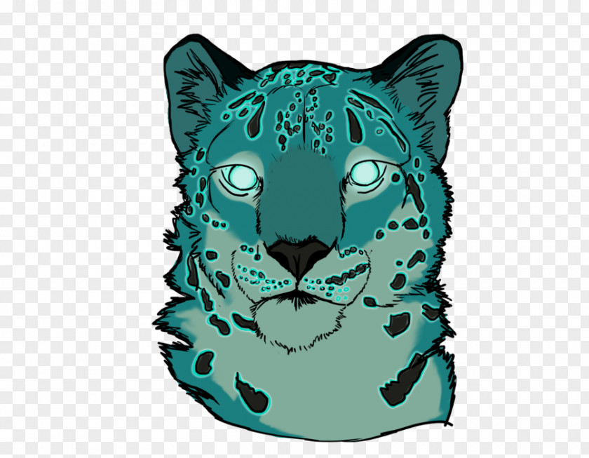 Tiger Whiskers Cat Green Turquoise PNG