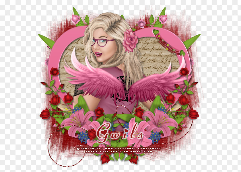 Design Floral Pink M Character Valentine's Day PNG