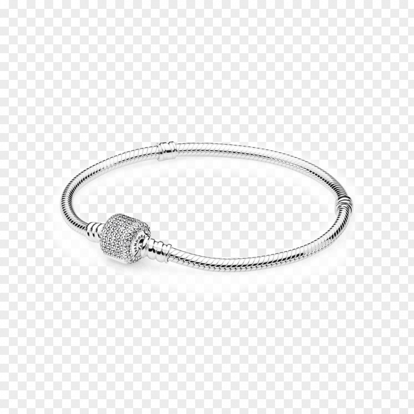 Gold Pandora Charm Bracelet Cubic Zirconia Bangle PNG