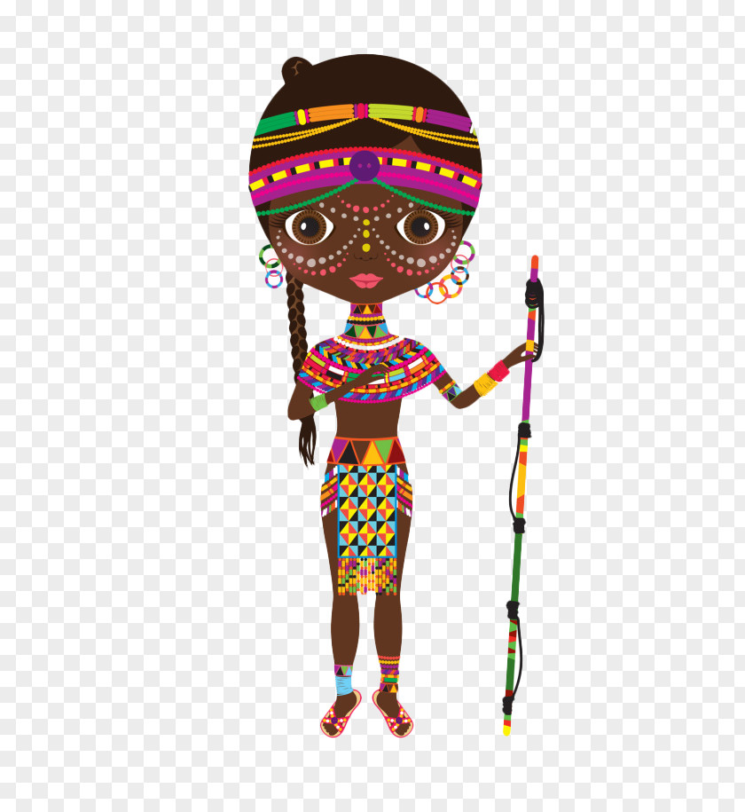 Hand-painted African Girls Africa Clip Art PNG