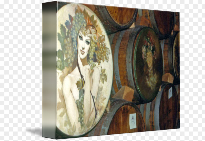 Wine Art Gallery Wrap Canvas Oak PNG
