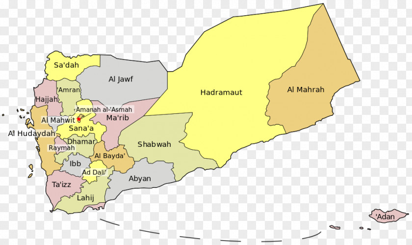 Yemen Governorates Of Politics Mapa Polityczna PNG