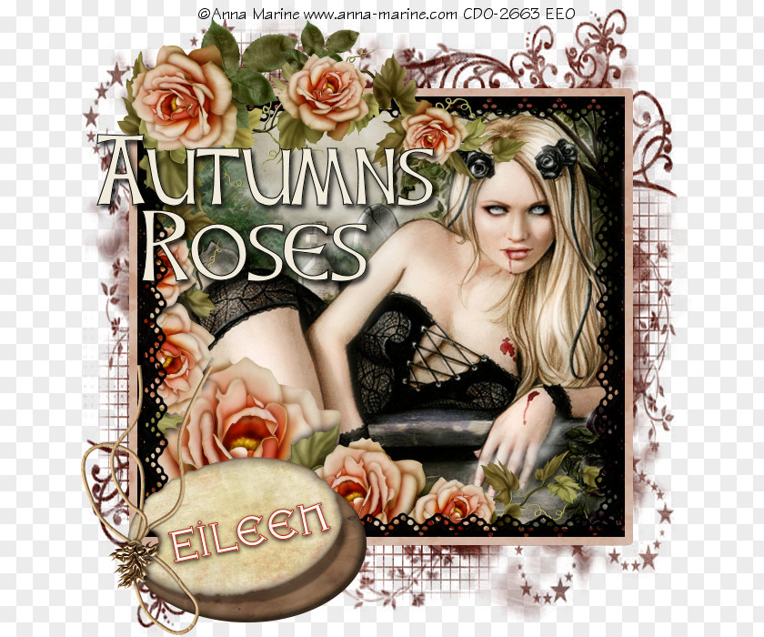 Autumn Rose Gothic Art Dark Fantasy Vampire PNG