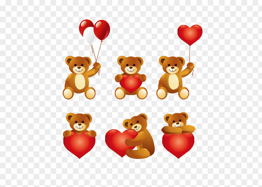 Cartoon Bear Heart-shaped Clip Art PNG