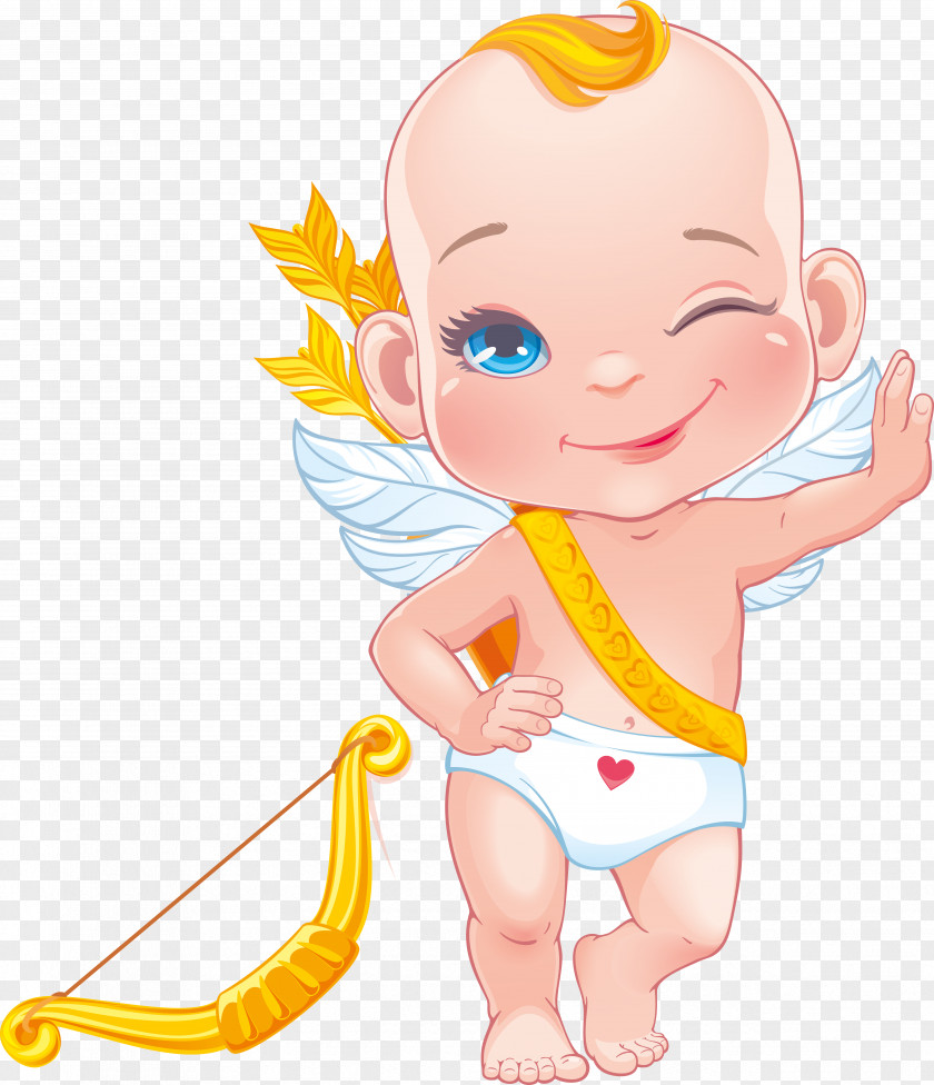 Cartoon Cupid Image Valentines Day Illustration PNG