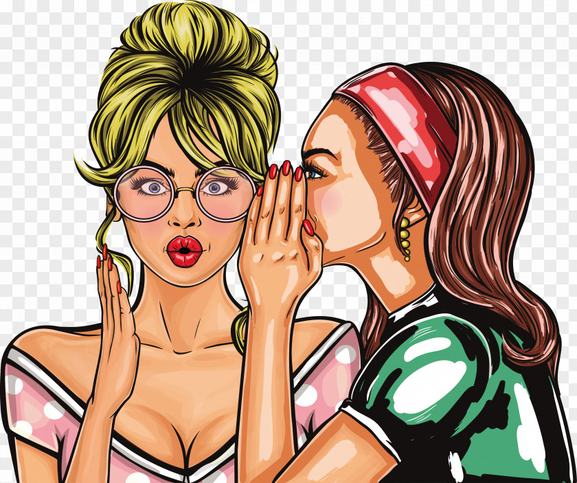 Fuenlabrada 0 PNG 0, Whisper it, honey, woman whispering on another illustration clipart PNG