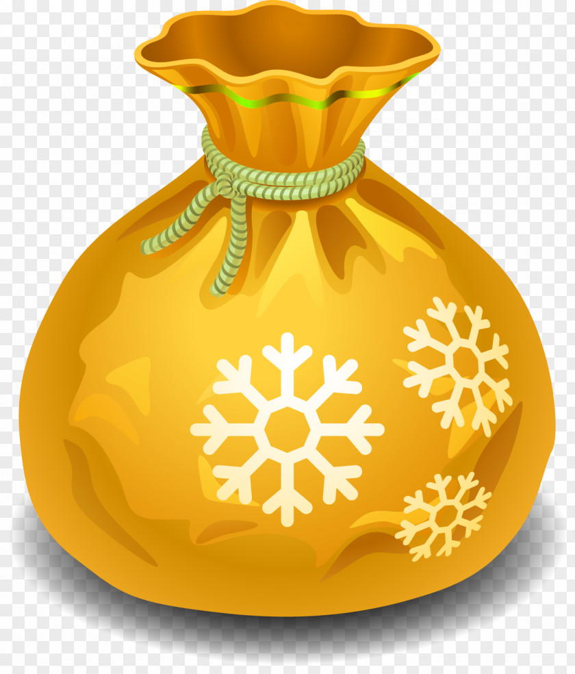 Yellow Simple Purse Decorative Pattern To Avoid Santa Claus Bag Christmas Clip Art PNG