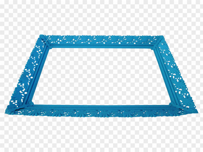 Blue Tray Rectangle Filigree Plate PNG