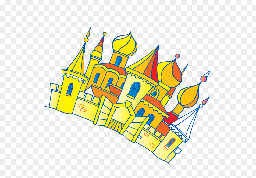 Cartoon Castle Silhouette Building Illustration PNG