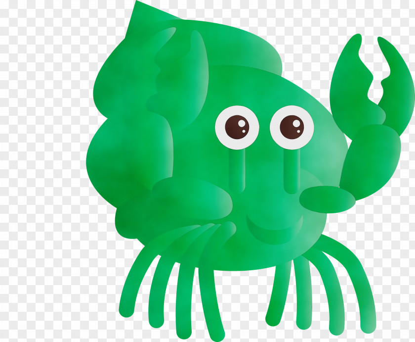 Green Octopus Crab Animation Animal Figure PNG