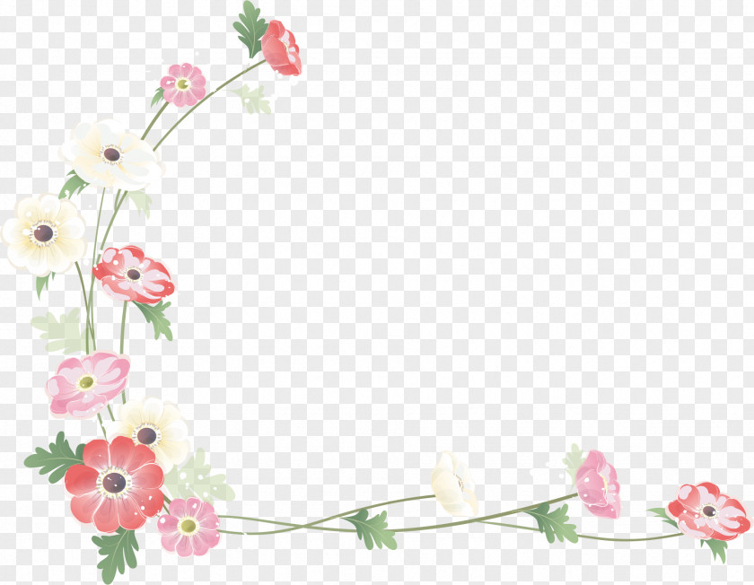 Hand-painted Pink Floral Border Photography Flower Clip Art PNG