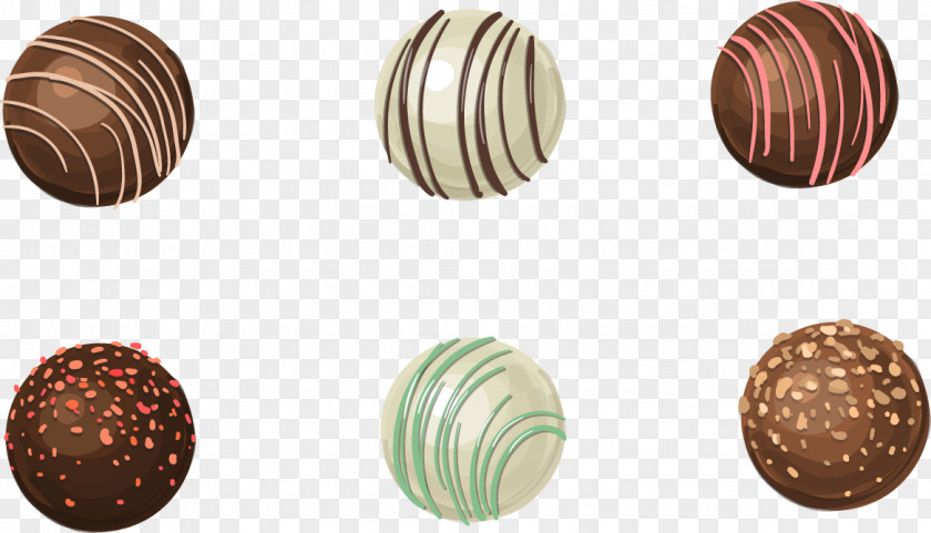 Vector Hand-painted Chocolate Truffle Ball Praline Balls Ice Cream Red Velvet Cake PNG