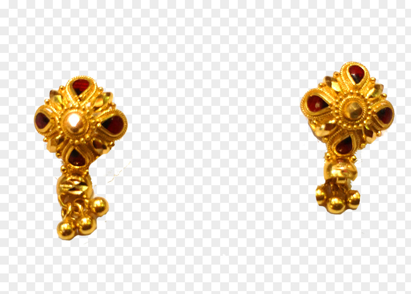 Gold Earring Colored Jewellery PNG