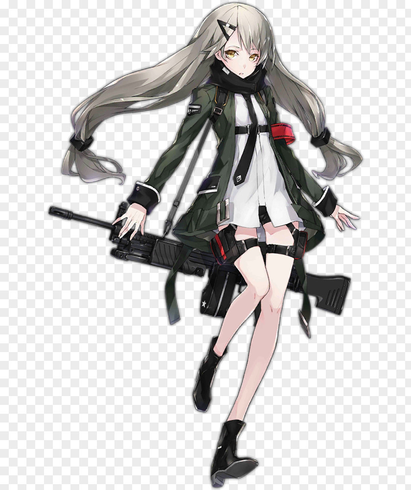 Hair Girls' Frontline Canities Grey Heckler & Koch MG4 PNG