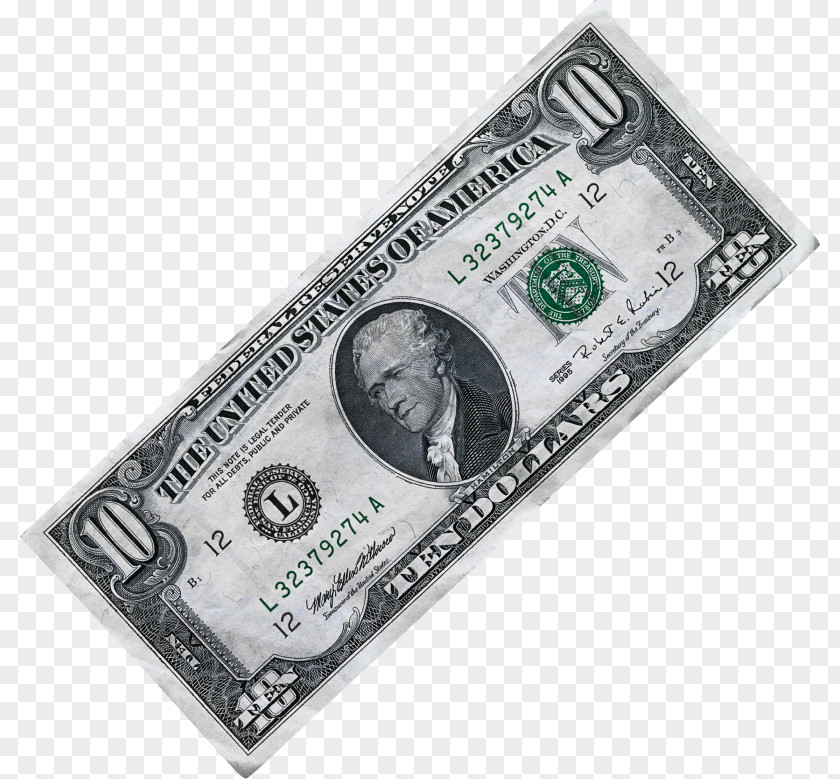Banknote Cash United States Dollar Ten-dollar Bill Money PNG