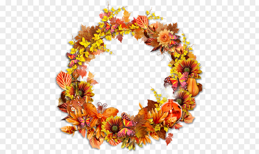 Design Floral Wreath Cut Flowers PNG