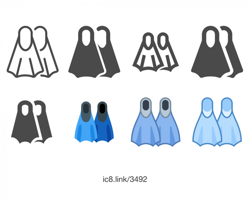 Flippers Diving & Swimming Fins Font PNG