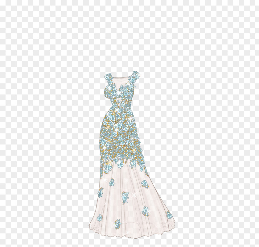 Lady Popular Shoulder Cocktail Dress Party Gown PNG