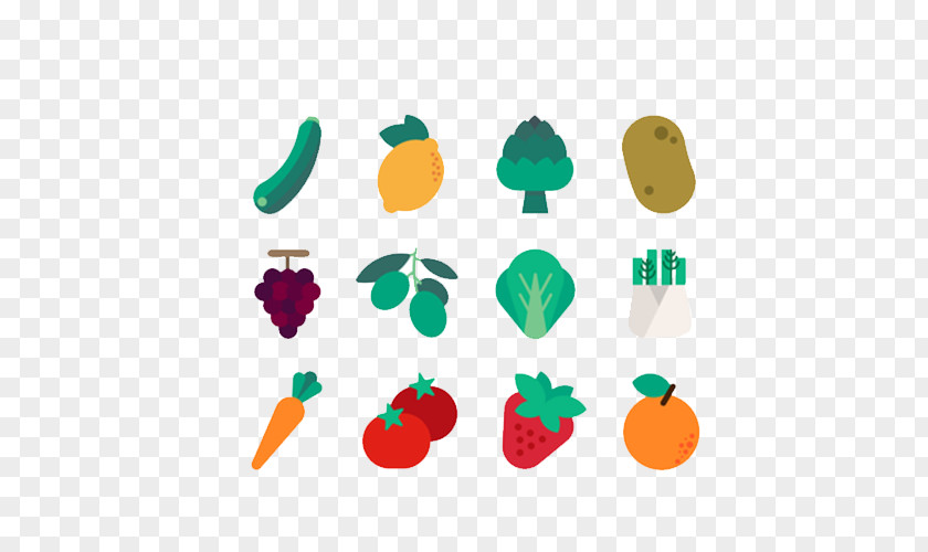 Flat Vegetables And Fruits Fruit Vegetable Clip Art PNG
