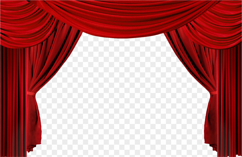 Red Curtains Window Theater Drapes And Stage Clip Art PNG