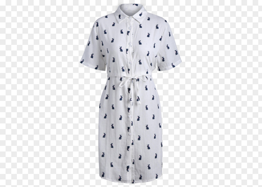 Watercolor Rabbit Sleeve Shirtdress Clothing PNG
