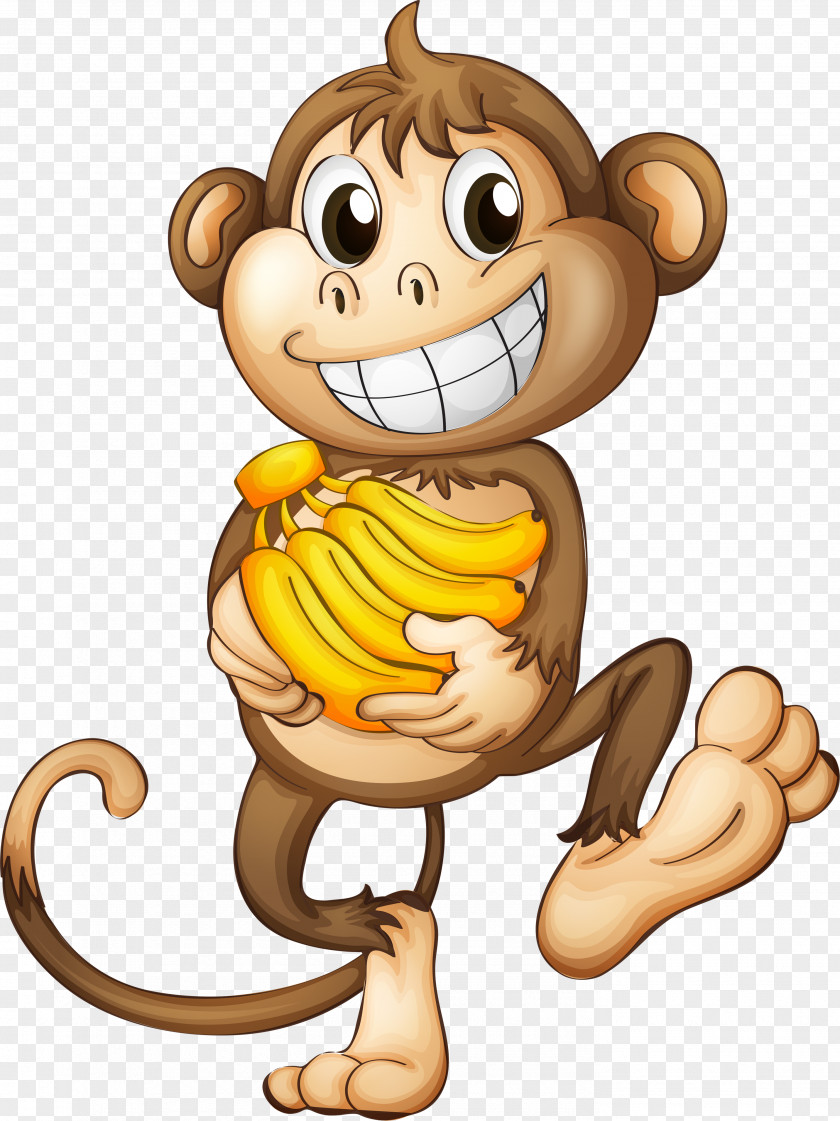 Cute Monkey Banana Clip Art PNG