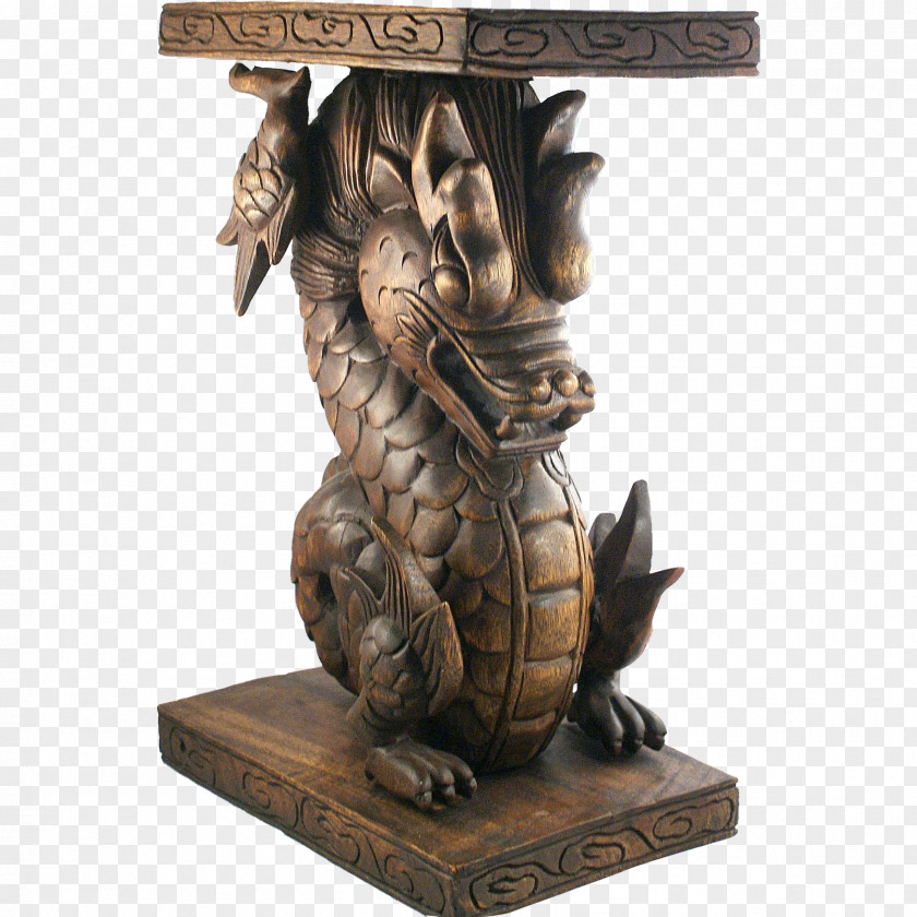 Oriental Wood Carving China Table Sculpture PNG
